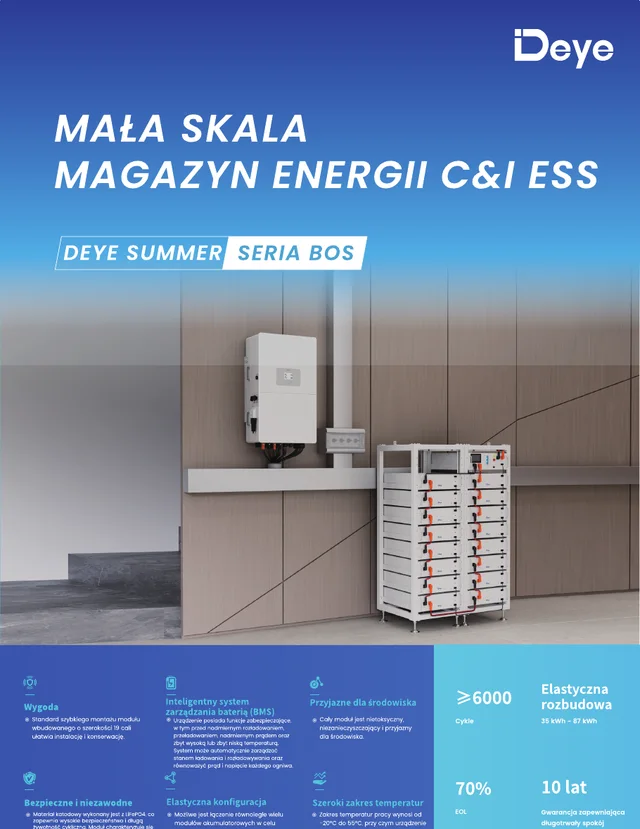Okładka broszury magazynów energii Deye BOS-G Pro